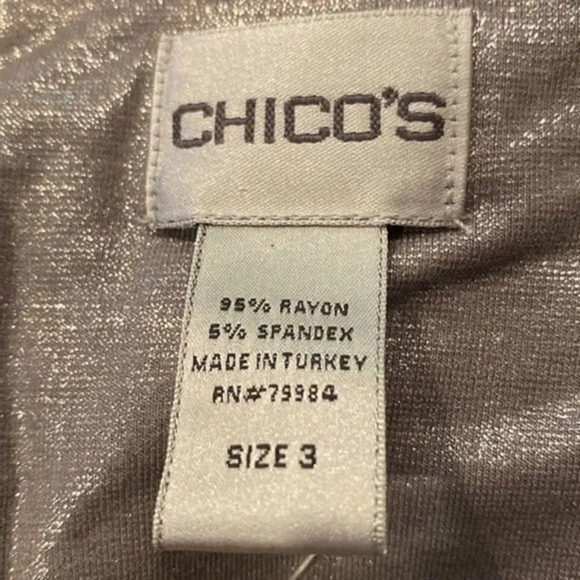 Chico’s Glimmer Silver blouse - Picture 6 of 11